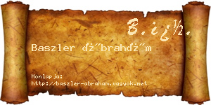 Baszler Ábrahám névjegykártya